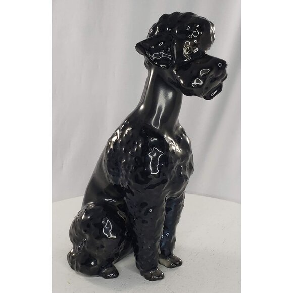 Hutschenreuther Black Poodle Figurine Sitting Hans Achtziger Germany Vintage - Picture 3 of 9